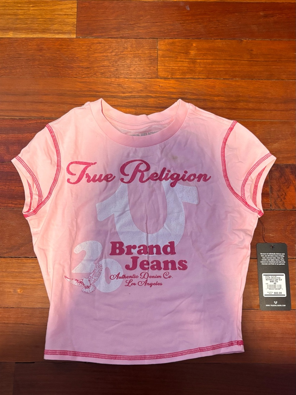 True Religion Pink Graphic Logo Tee